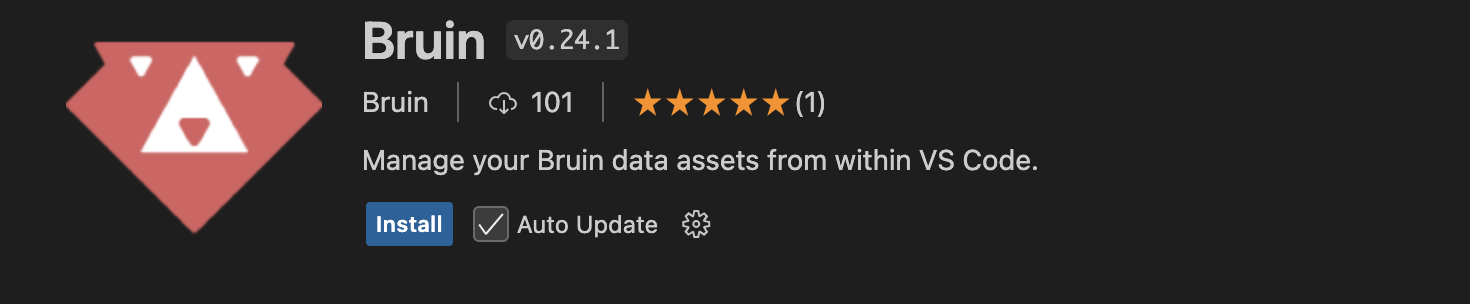 Bruin extension in the VS Code marketplace