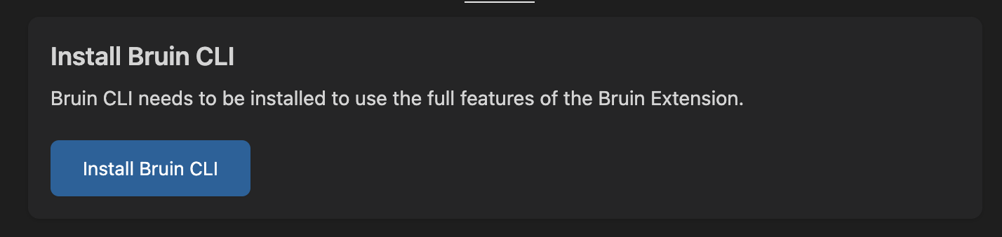 Install Bruin CLI from within VS Code